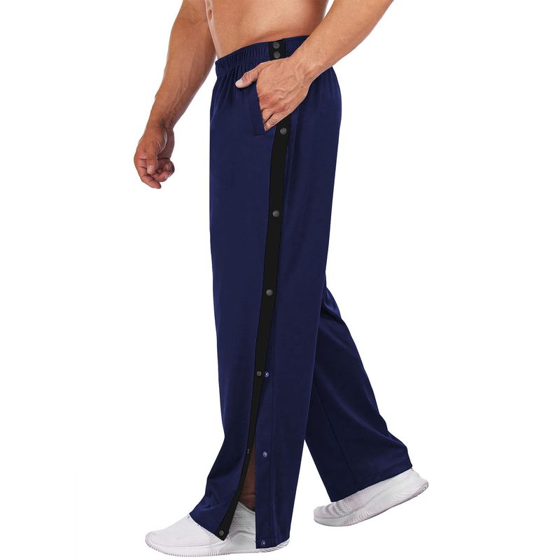 Deyeek Men's Lightweight Sweatpants - Straight Leg Open Bottom Lounge Pants With Pockets, Marine Blue