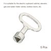 PATIKIL Triangle Socket Spanner Key, 5 Pack Electrical Cabinet Gas Water Meter Switch Key for 0.51"x0.39" Triangular Panel Lock, Silver