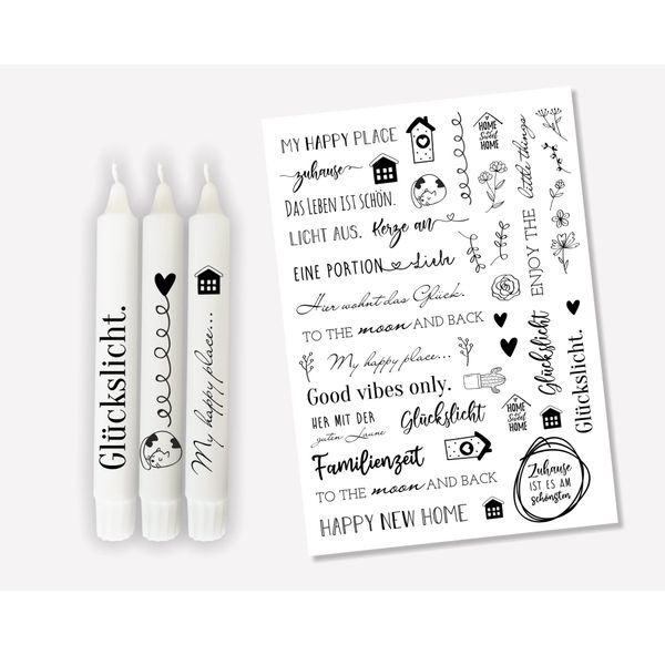 Kerzensticker HAPPY HOME DIN A4 HOME
