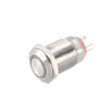 sourcing map Latching Metal Push Button Switch 12mm Mounting Dia 1NO 3-6V Red LED Light