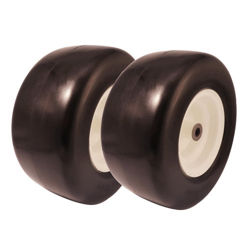 13x5.00-6 Flat Free Zero Turn Front Tires with 3/4 5/8 & 1/2 inch Bearings, 3.25” - 6” Center Hub Flat Free Tire and Wheel Assembly for Zero Turn Lawn Mower, Universal Fit Garden Tractor Tire 13x5x6
