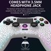 RALAN Wireless Controller with 8 Color Adjustable LED Lighting Compatible with PS4 Pro/Slim/for PS4 Controller Dualshock 4, with Headphone Jack for FPS Game （White）