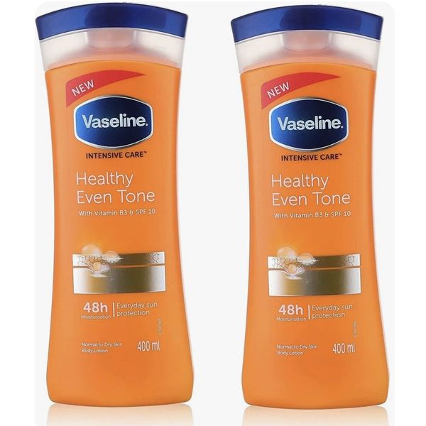 2 Vaseline Even Tone Body Lotion& Vitamin B3 - SPF10 - 2 X 400ml