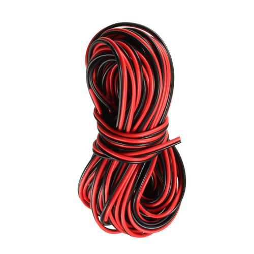 Rebower RGB Wire Cable 2 Pin Wire Stranded Tinned Copper Cord [for 3528 5050 RGB LED Strip Electronic Equipment Transformers] - 22AWG / 33Ft / Black Red