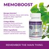 MEMOBOOST – Memory Supplement - Natural Brain & Clarity, 120 Capsules