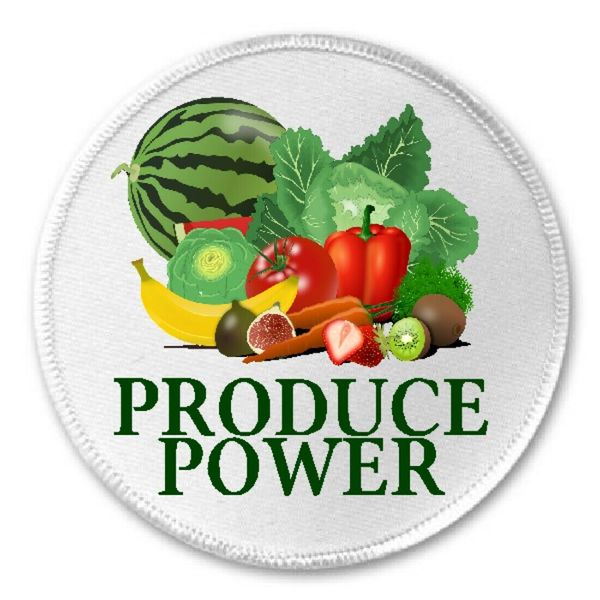 Produce Power Fruits And Vegetables - 3" Sew Iron On Patch Garden Health Gift