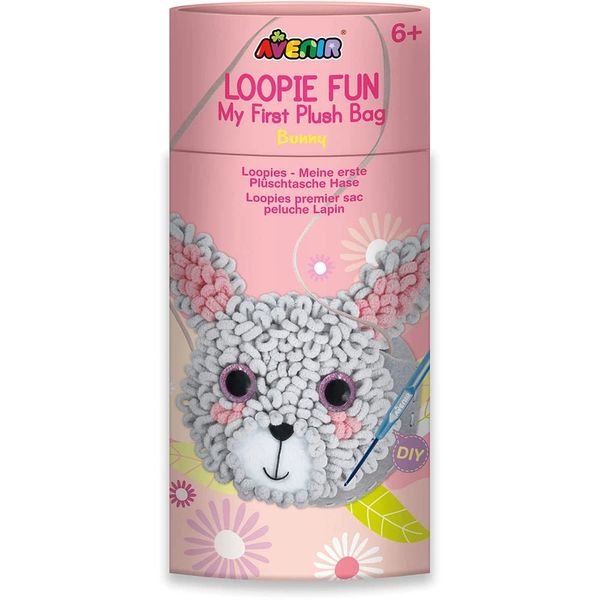 Avenir Loopie Fun Bunny Bag Craft Kit, Grey and Pink