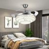 42'' Crystal Invisible Fan Ceiling Light LED Light Kit Remote Control Chandelier