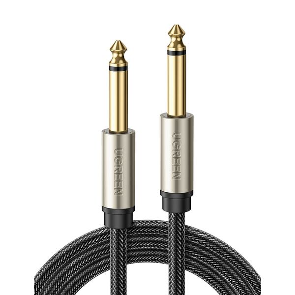 UGREEN 6.35mm Mono Cable Standard Plug Male to Male for Connecting Mixers, Guitars, Amplifiers, Speakers, Etc 1M