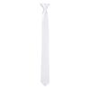 Slim 2" Satin Solid Colour Plain Safety Clip On Tie (White)