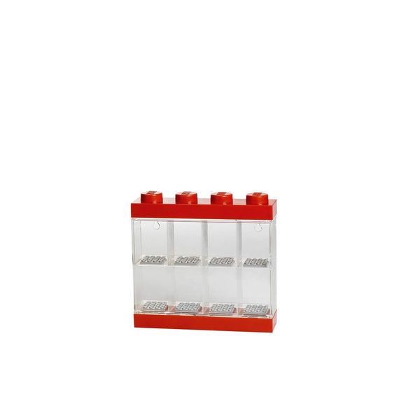 Room Copenhagen LEGO Minifigure Display Case, Stackable Storage Container for Collectible Figurines, 4 Stud, Bright Red