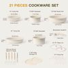 Ceramic Cookware Set 21pcs Non-Stick Induction Oven Safe Removable Handle