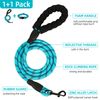 Heavy Duty Dog Leash Set - Reflective Collar, Adjustable Padded Nylon, Comfortable Handle, 5FT (Gray, Small)