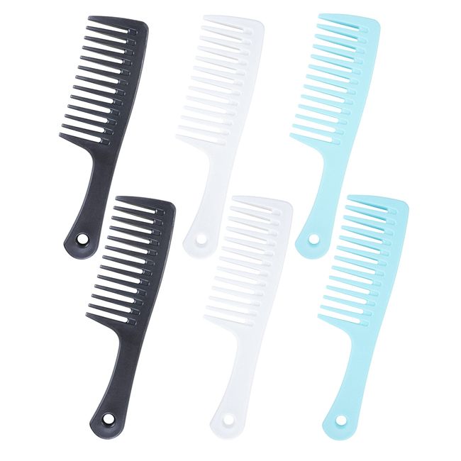 Wide Tooth Comb, 6 Pcs Detangling Hair Comb, Large Wide Tooth Comb for Curly Hair Wet Hair, Durable Curly Hair Comb, Hair Combs for Women Men