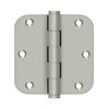 3-1/2"x5/8" Residential Brass Mortise Hinge Plain Bearing Radius Corner Pair
