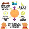Chew King Bacon Flavored Dog Balls, Glow 2.5" 2-Pk