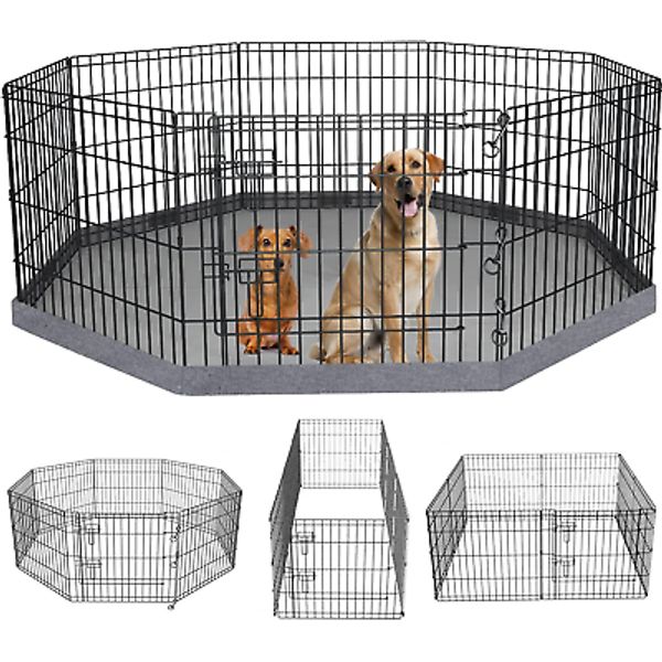 Foldable Metal Dog Exercise Pen/Pet Puppy Playpen Kennels Yard Fence Indoor/Outd