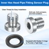 sourcing map 4Pcs M12x1.5 Inner Hex Head Pipe Fitting Plug, Universal Carbon Steel Thread Socket Plug with Black O-Ring for Terminate Pipe Ends or Replacement Drains