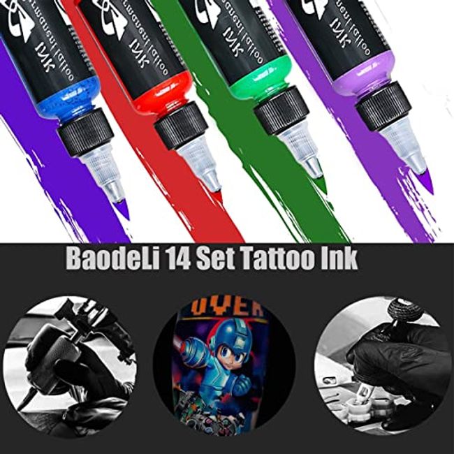 14pcs/set Tattoo Ink, 14 Colors Tattoo Ink Set, Professional Tattoo Pigment  Set, Long Lasting Tattoo Painting Tattoo Supplies, Professional Supply