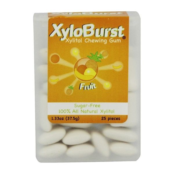 Xyloburst Xylitol Gum Flip-Top Jar, Fruit, 25 Count