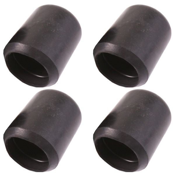 4X Straight Black Rubber Ferrules 22mm Walking Stick Tips or Furniture Feet Cover Caps