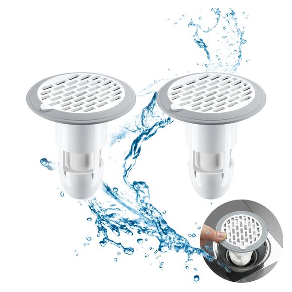 Drain Cover, Deodorization Cap, Washing Machine Drain Outlet, Insect Repellent, Fast Drainage, Under Sink Deodorizing Cover, Washbasin, Bathroom, Kitchen, Bathroom Drain Dish, Ground Leak, Blocking, Drain Part, Odor Control, Set of 2, 1.4-3.0 inches (3.7-