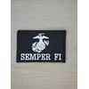 SEMPER FI MARINES USMC MARINE CORPS INSIGNIA BLACK TACTICAL MILITARY HOOK PATCH