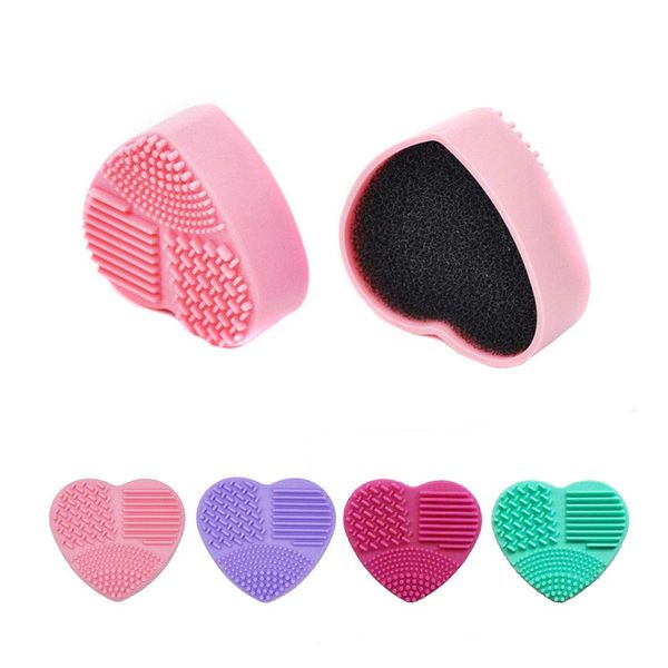 Glamza Durable Makeup Brush Cleaner Cosmetic Cleaning Silicone Egg Heart Glove Tool UK