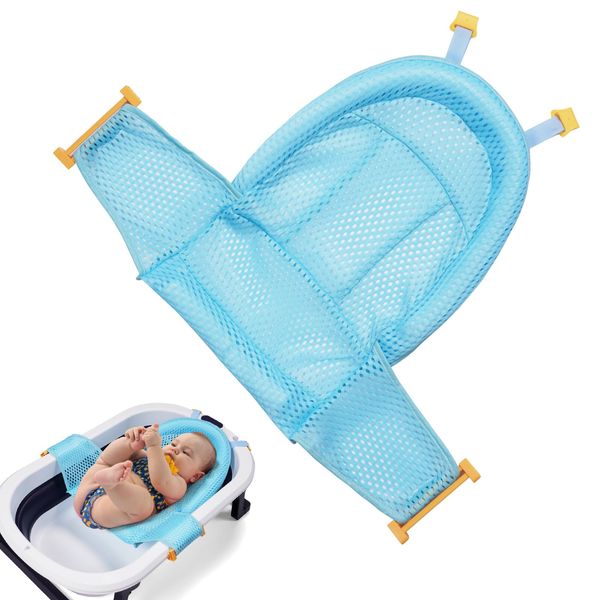 Aolso Baby-Badesitznetz, Neugeborenes Baby-Badesitz-Stützwanne, Baby-Badenetz, Baby-Badematte, rutschfestes Badesitznetz, verstellbares Badesitznetz 0–3 Jahre