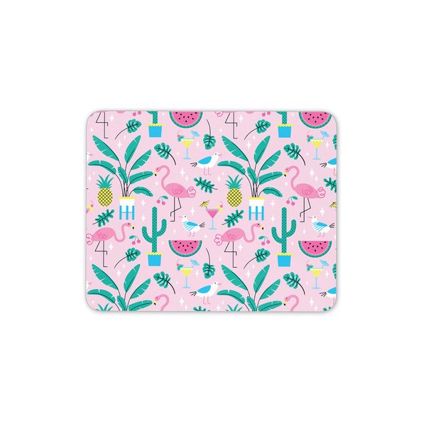 Summer Holiday Fun Beach Flamingo Mouse Mat Pad - Pink Computer #14371