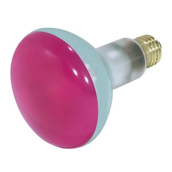 Satco S3213 75 Watt BR30 Incandescent 130 Volt Medium Base Light Bulb, Pink