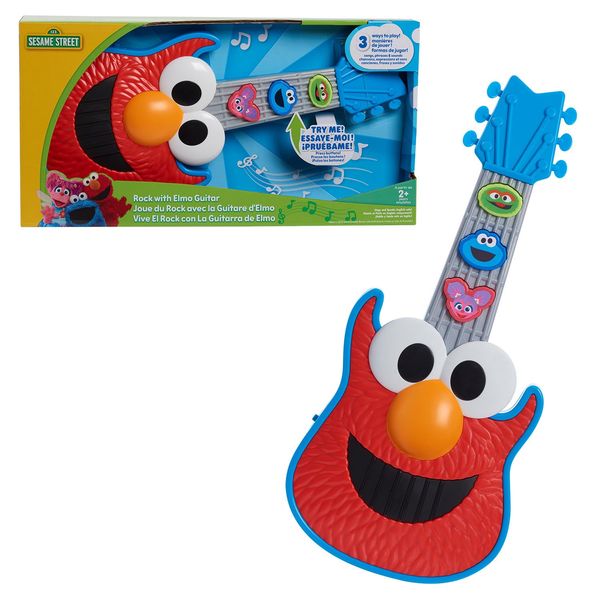 Sesame Street Rock with Elmo Guitar, Dress Up and Pretend Play, Lights and Sounds Preschool Musical Toy, Officially Licensed Kids Toys for Ages 2 Up by Just Play