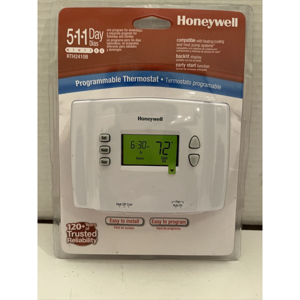 Honeywell 5 1 1 programmable thermostat RTH2410B  NEW