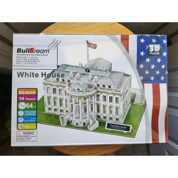 Buildream 3D Puzzle The White House Worlds Great Architecture 64 Pcs BD-B025 NIB