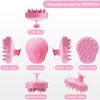 FREATECH Scalp Massager Shampoo Brush with Soft & Flexible Silicone Bristles for Hair Care and Head Relaxation, Ergonomic Scalp Scrubber/Exfoliator for Dandruff Removal and Hair Growth, Pink