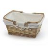 JVL Buff Split Willow Shopping Storage Basket with Cream Lining