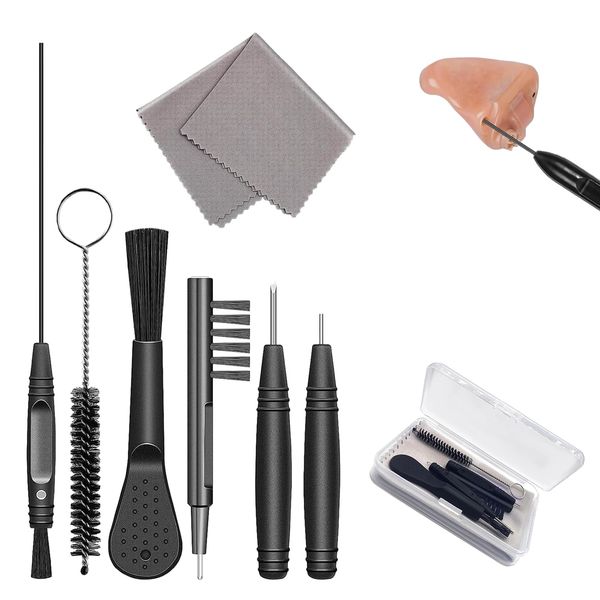 8 Pieces Professional Hearing Aid Cleaning Kits Hearing Aid Accessories to be Cleaner Hearing Aids Clean Hearing aid Cleaning Tools Hearing Aid Brushes Wire for Cleaning Ear Vacuum Cleaner