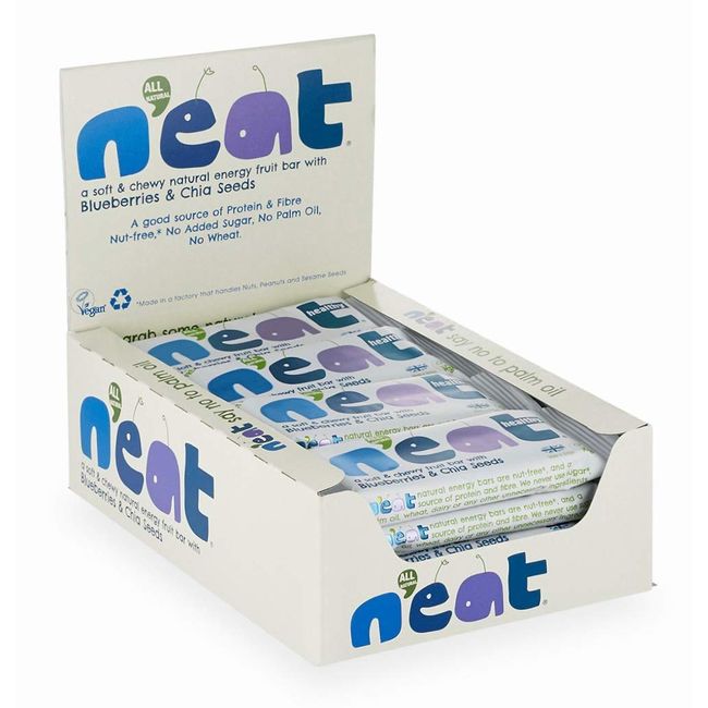 N’eat Blueberries & Chia Seeds Natural Energy Fruit Bar 16x45g (Vegan & Palm Oil Free).