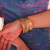 Eigso 14 Pcs Delicated Indian Gold Bangle Bracelets for Women Men Stackable Boho Gift for Her