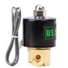 U.S. Solid 1/4" Brass Electric Solenoid Valve 24VDC Normally Closed VITON