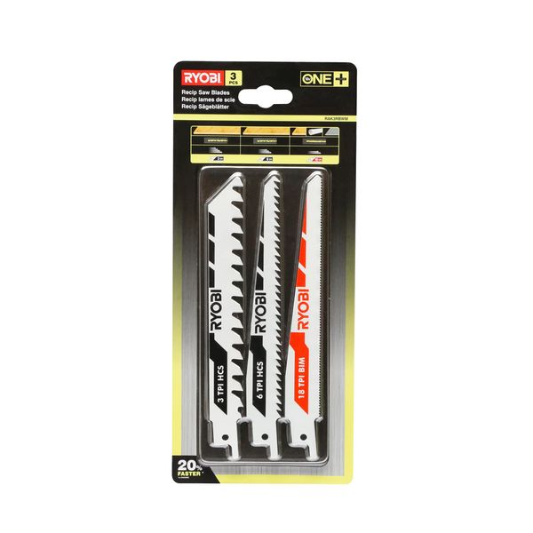 Ryobi RAK3RBWM Reciprocating Saw Blade Set (3 Piece)