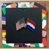 Netherlands-USA Double Lapel Pin Enamel Lapel Pin