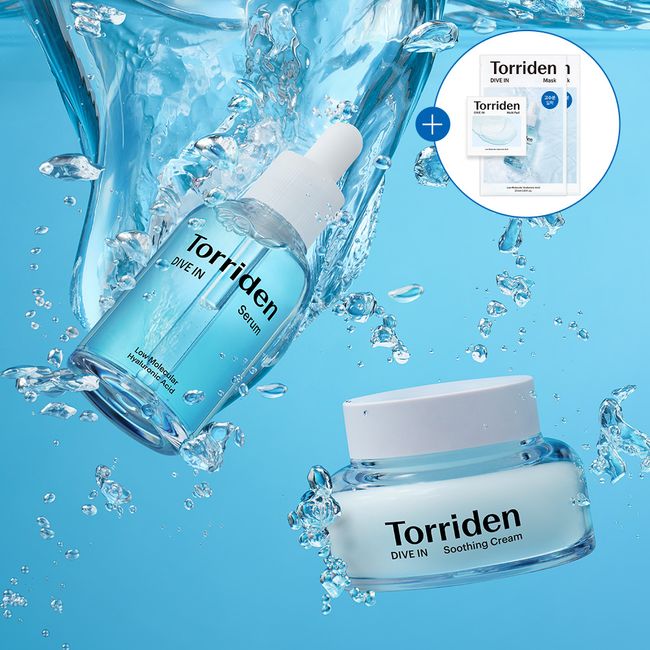 [2-piece set] Toriden Dive-in Serum 50ml + Soothing Cream 100ml (+ 10 multi-pads + 2 Dive-in masks provided)