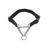 Adjustable Half Check Chain Dog Collar 20mm With Curved Side Release Buckle (Small, Black)