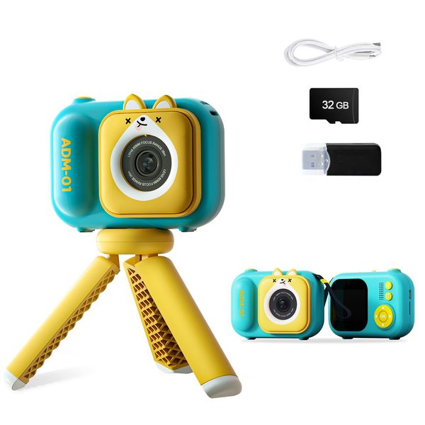 Kids Camera, HD Digital Video Cameras for Toddler,Autism Toys Portable Toy for 3 4 5 6 7 8 Year Old Childrens Christmas Birthday Gifts for Boy and Girls, Age 3-9 with 32GB SD Card-Blue