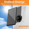 3W Solar Panel for Outdoor Wireless Security Camera, Continuously Power USB Solar Panel IP65 Waterproof, Adjustable Security Wall Mount (Black)