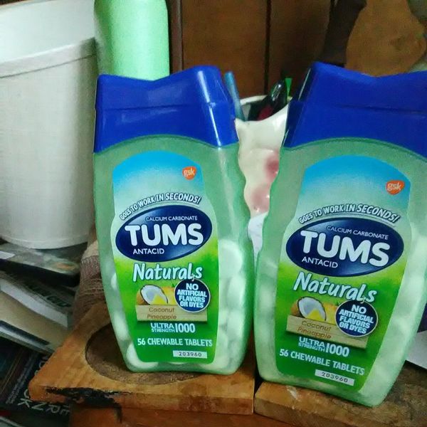 2 Tums Naturals Ultra Strength Antacid Chewable Coconut Pineapple 56ct Ea 05/25