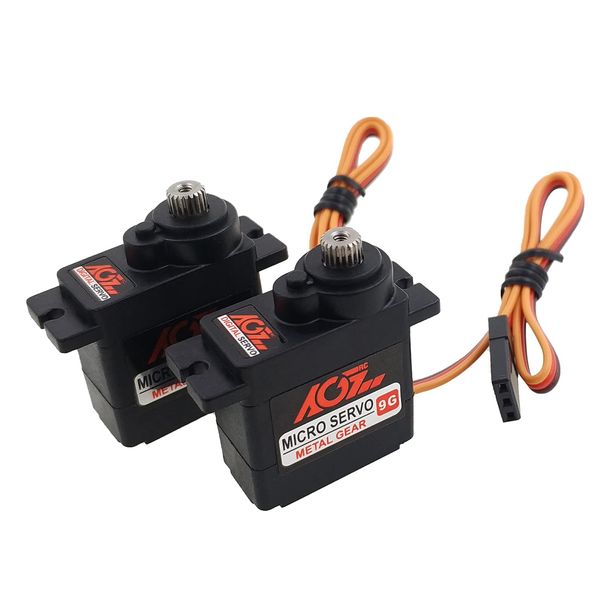 2PCS AGFRC Micro 9g Servo Servo Motor Kit - Digital 11g Metal Gear Mini Servo for RC Helicopter Airplane Boat Controls, Control Angle 180°