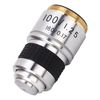 100X Microscope Objective, Microscope Lens Fall Resistant Professional Objective Lens Replacement with RMS Size Microscope Parts with Storage Cylinder