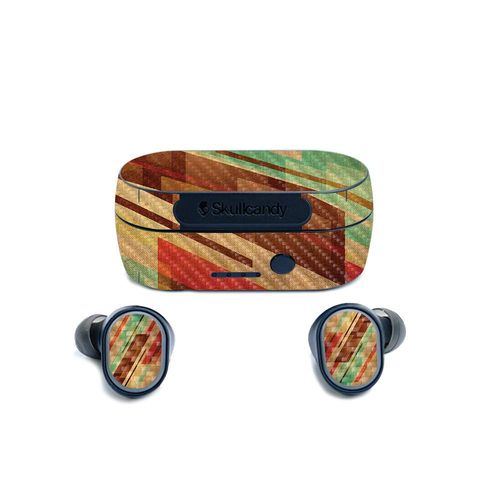 MightySkins Carbon Fiber Skin for Skullcandy Sesh True Wireless Earbuds - Abstract Wood | Protective, Durable Textured Carbon Fiber Finish | Easy to Apply, Remove, and Change Styles | Made in The USA